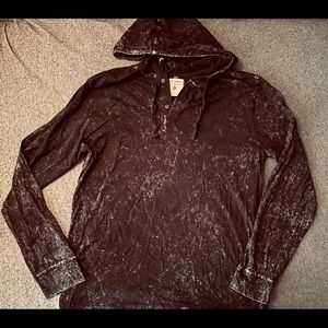 Ruff Hewn Hooded Black Shirt Men’s Size Large